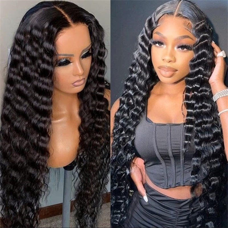 VIYA 360 HD Lace Invisi Drawstring Wear Go Pre-Bleached Pre Cut Lace Glueless Loose Deep Wave Wig