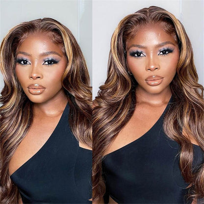 VIYA Body Wave P4/27 Color 13x6 HD Lace Front Balayage Highlight Wigs