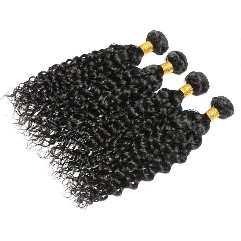 VIYA Curly 4 Pcs Bundles Hair Weft Natural Black Color Human Virgin Hair