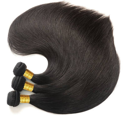 VIYA Straight 3 Bundles With 13x6 HD Frontal Human Virgin Hair Unprocessed